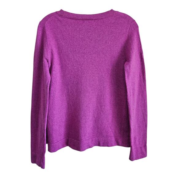 J CREW Women's XS Teddie Sweater Magenta Purple Soft Cotton Wool Blend 34" - Picture 6 of 7